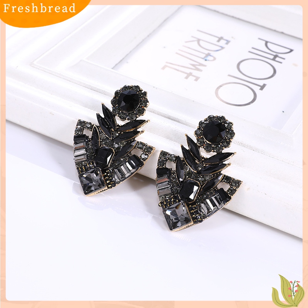 &lt; Freshbread &gt; Wanita Fashion Berlian Imitasi Berlebihan Bohemian Ear Stud Earrings Perhiasan Hadiah