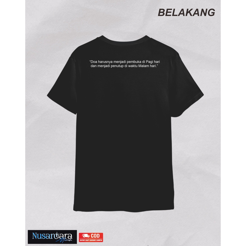 HAPPINESS APPAREL - Kaos T-Shirt Quotes - NUSANTARA MERCH "QUOTES ISLAMI V4" Hitam - Kaos Kata-kata 
