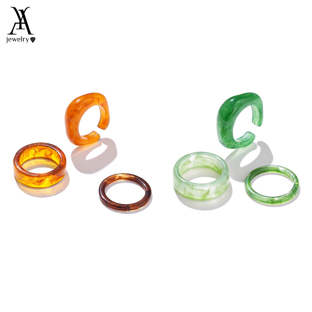 AY(CN) 3Pcs/Set open resin ring women fashion accessories