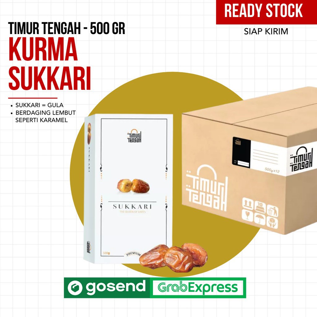 Kurma Premium Raja Sukari / FRESH KURMA Sukkari 500gr Manis Berdaging Lembut Seperti Karamel