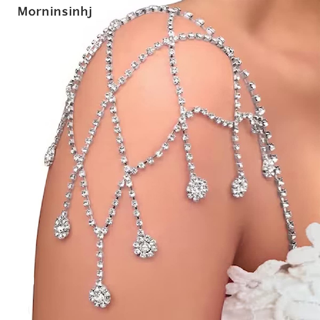 Mornin 1PC Sexy Mesh Pendant Tali Bahu Wanita Perhiasan Berlian Imitasi Harness id