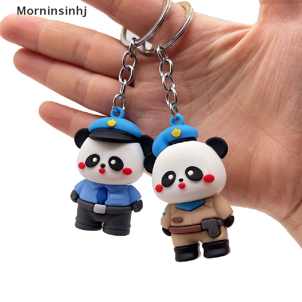 Mornin Baru Kartun Panda Police Gantungan Kunci Lem Lembut Pria Dan Wanita Tas Liontin Panda Lucu Keyring Pendant Hadiah id