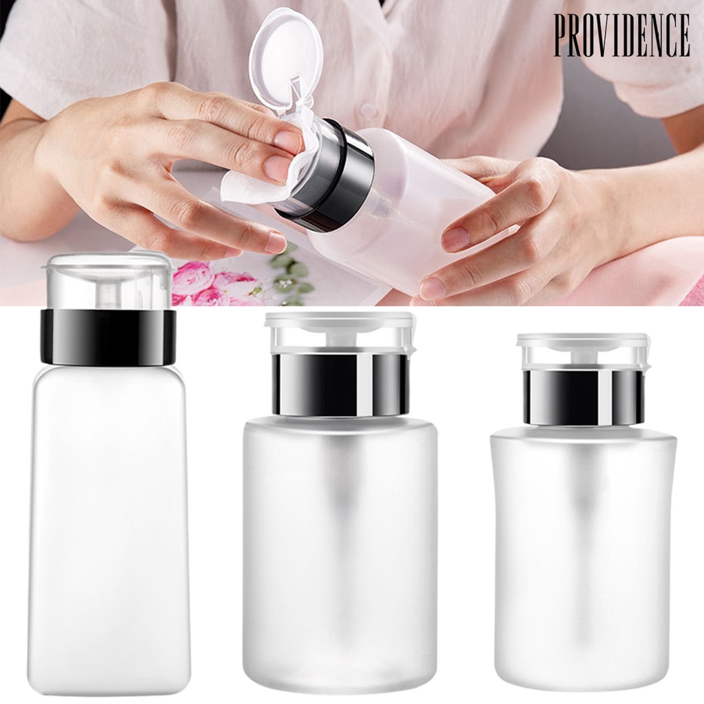 Providence150 /180/250ml Nail Press Bottle Hemat Tenaga Kerja Penyegelan Bagus Dengan Kunci Anti Bocor Penghilang Kutek Bening Botol Kosong Perlengkapan Salon Kuku