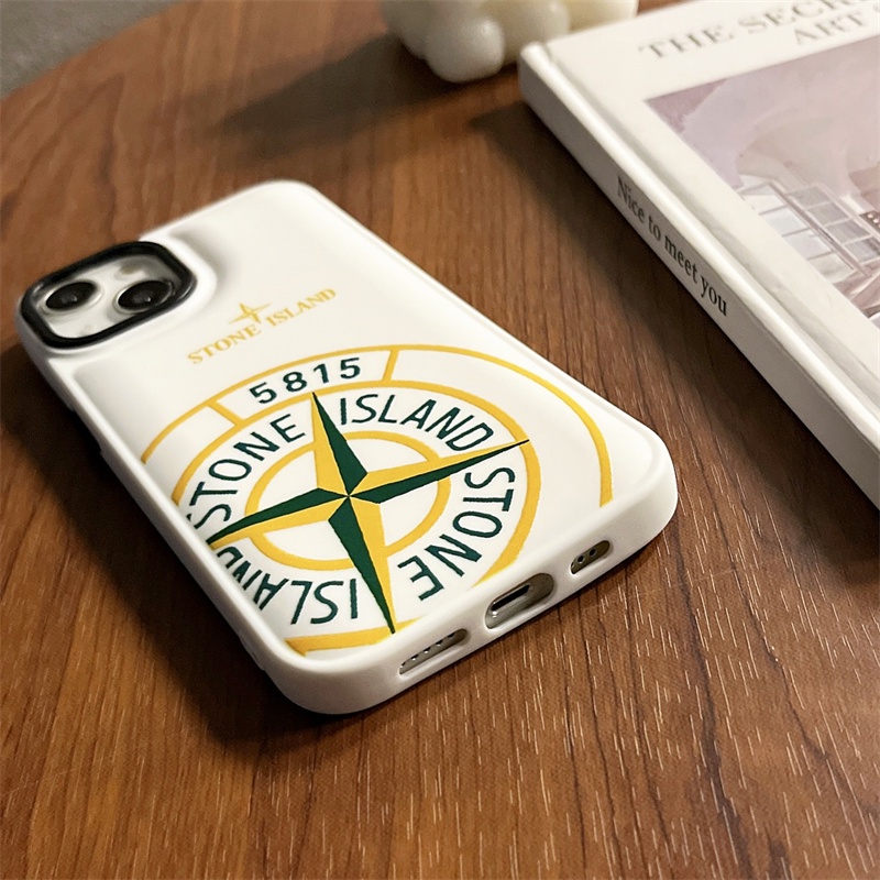 IPHONE Stone island Down Jacket Bahan Silikon Lembut Case Untuk Iphone14 11 12 13 Pro Max XS X XR 14 Plus Sarung Pelindung Kamera Shockproof