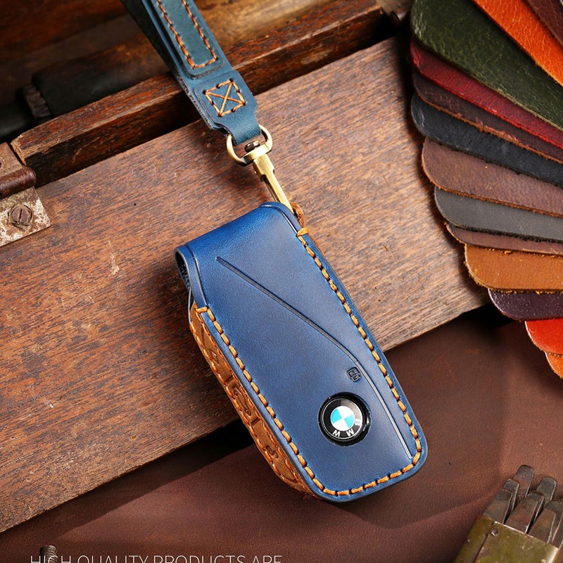 [Tersedia] Cover Case Kunci Mobil Kulit Sapi Untuk Bmw iX iX1 I20 I7 X7 7Series Kunci Tas Aksesoris Gantungan Kunci Gratis Ongkir