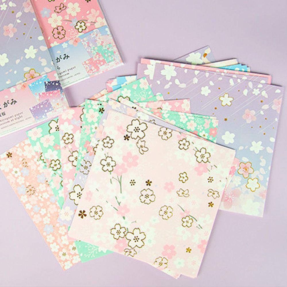 Lanfy Origami paper Pink Premium Scrapbook Kertas-Potong Motif Sakura Kreativitas Latihan Craft paper