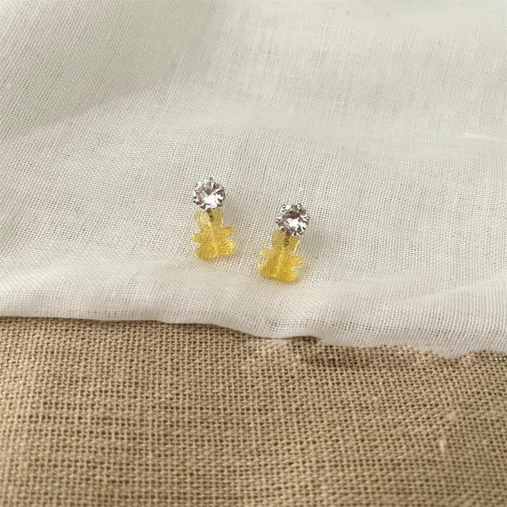 Mxbeauty Anting Gaya Korea Wanita Gadis Manis Lucu Indah Berlian Imitasi Indah Beruang Stud Earrings