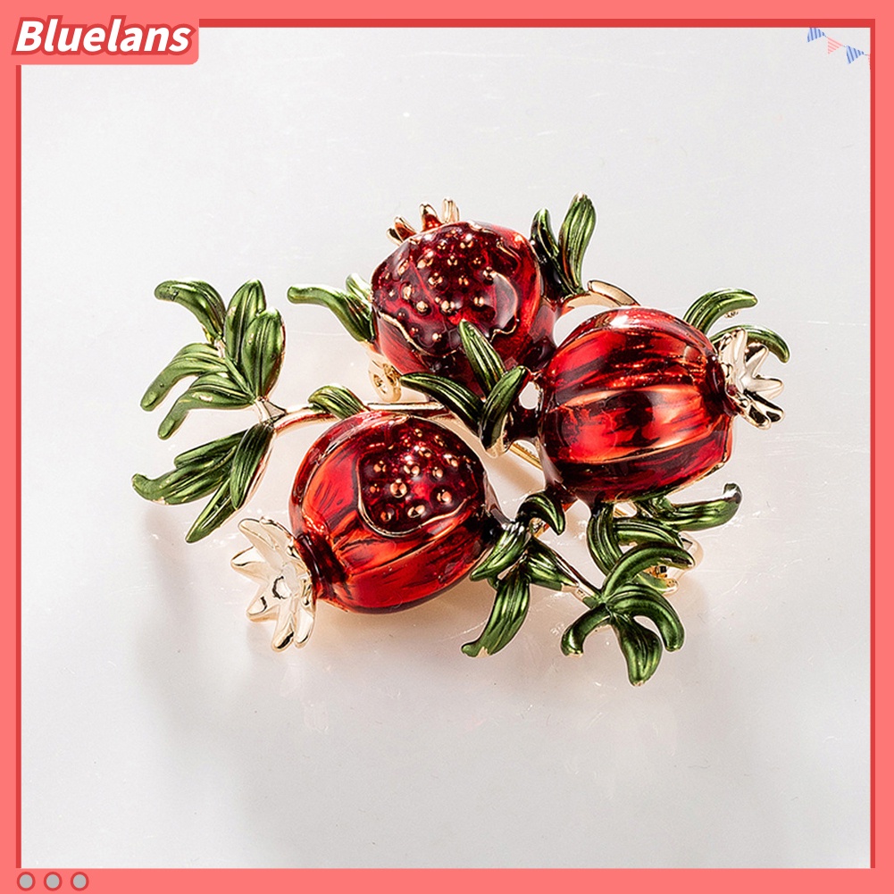 {In Stock} Vintage Wanita Delima Bentuk Bunga Enamel Bros Pin Breastpin Lapel Perhiasan