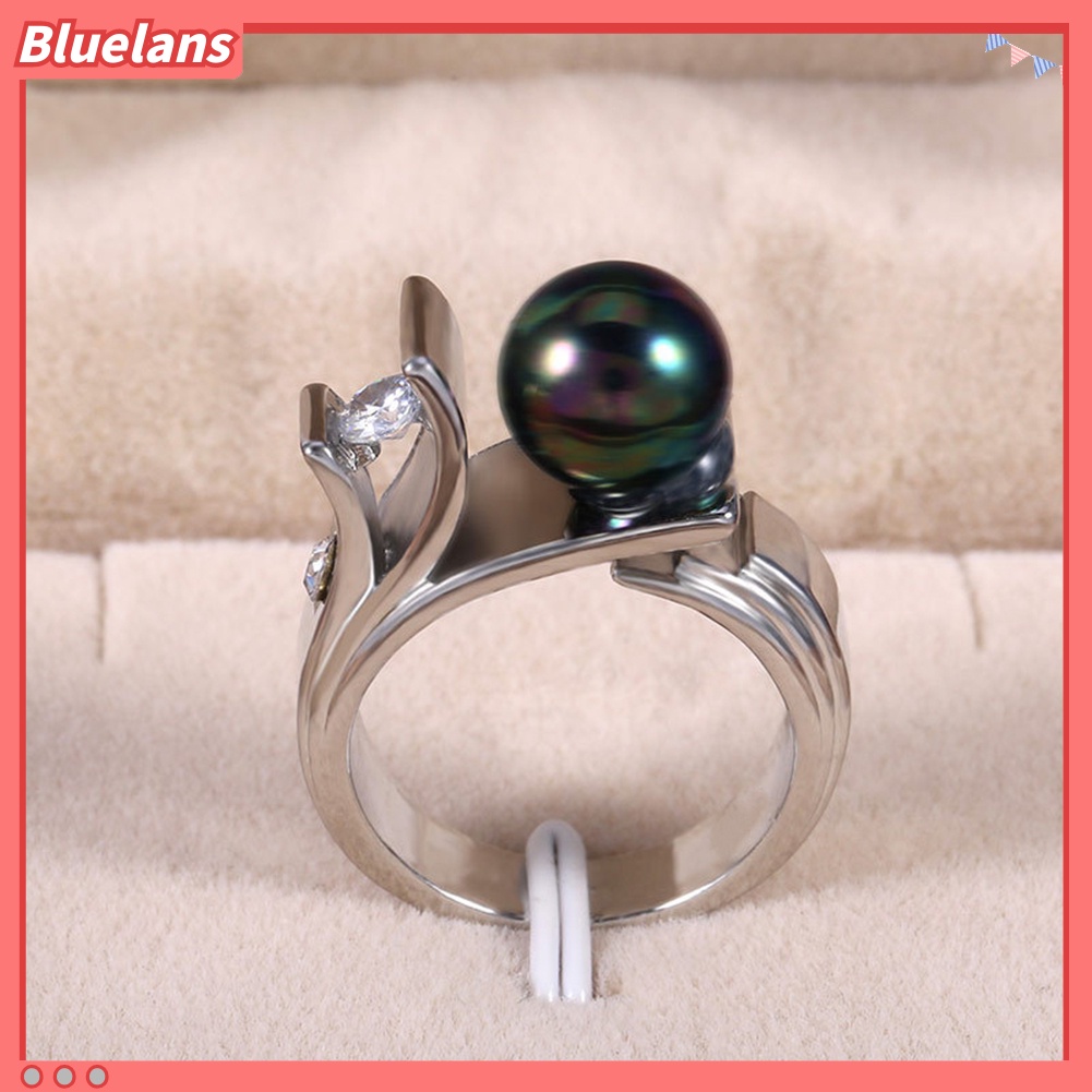 {In Stock} Fashion Wanita Mutiara Imitasi Geometris Jari Cincin Pernikahan Pertunangan Perhiasan Hadiah