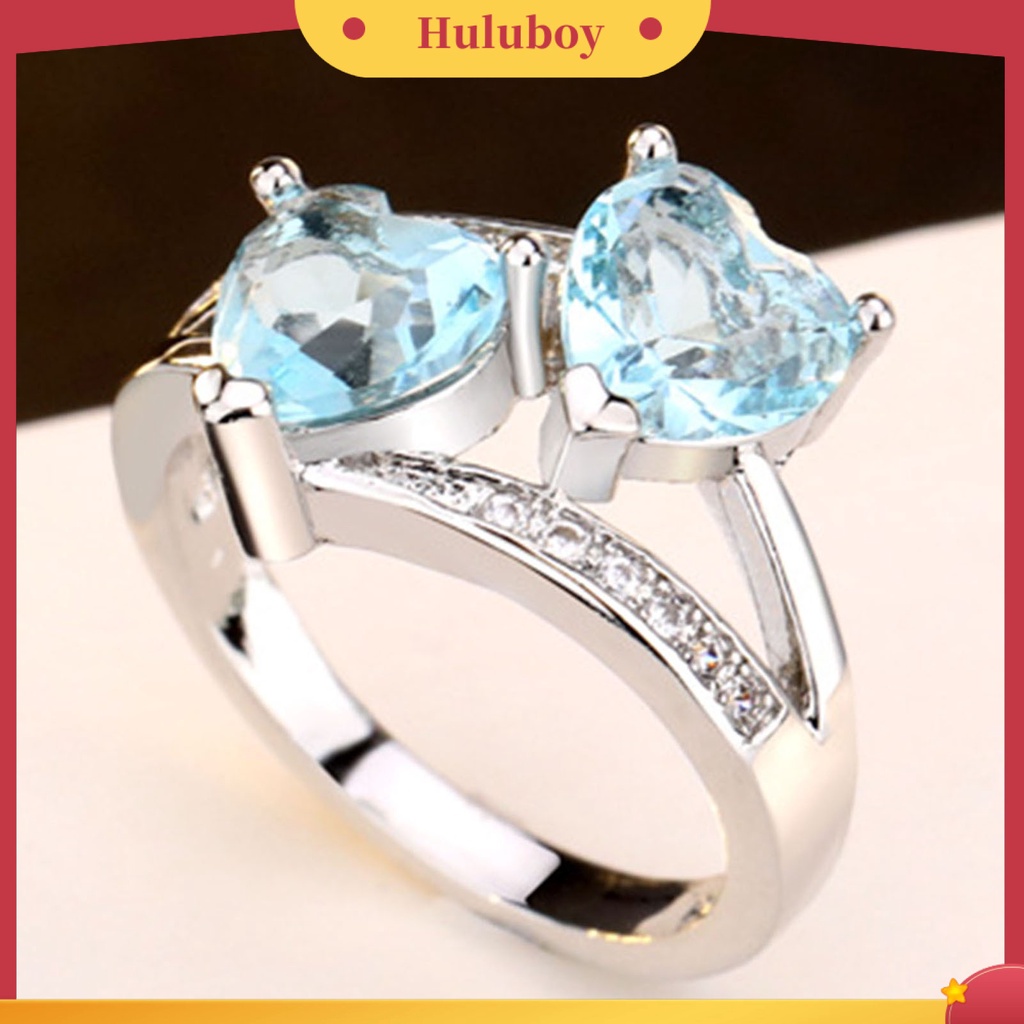 {Ready Stock} Cincin Alloy Portable Ringan Dekorasi Jari Logam Kecil Cinta Bentuk Hati Cincin Tunangan Untuk Wanita