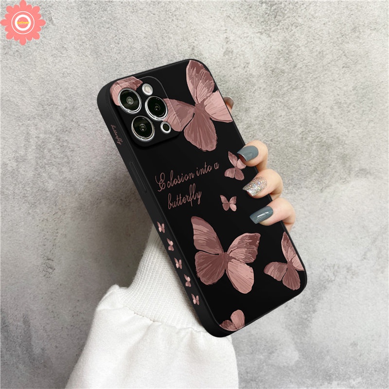 Casing Kupu-Kupu Fantasi Retro Sisi Redmi 12C A1 9T 9C Nfc10 9A 9poco M4 F4 M5 M3 Pro F3 X3 Pro M3 Note9 8 11 11s 10s 10 Pro Plus MI 10 11 Lite 10T Lurus Soft Case Tepi