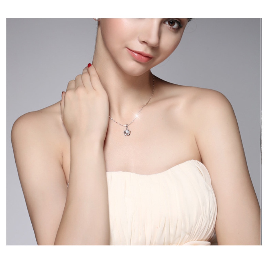 Goldkingdom Fashion Perhiasan Aksesoris Ready Stock Bunga Kalung Wanita Pendek Kerah Tulang Korea Plum Blossom Kristal Liontin