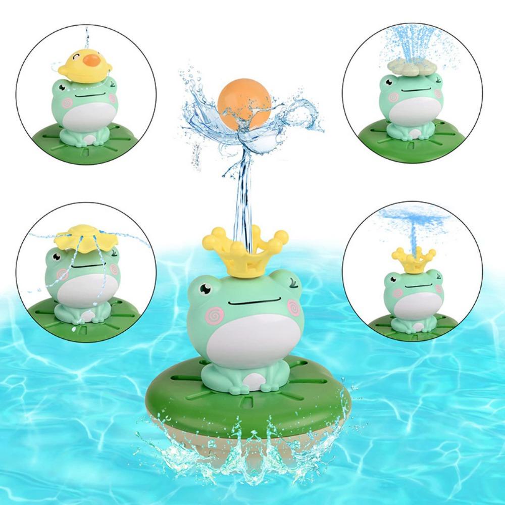 Lanfy Mengapung Berputar Kodok Sprinkler Tahan Lama Renang Elektrik Semprotan Air Kodok Otomatis Sprinkler Mainan Baby Shower Mainan Hadiah Anak Semprotan Elektrik Kodok