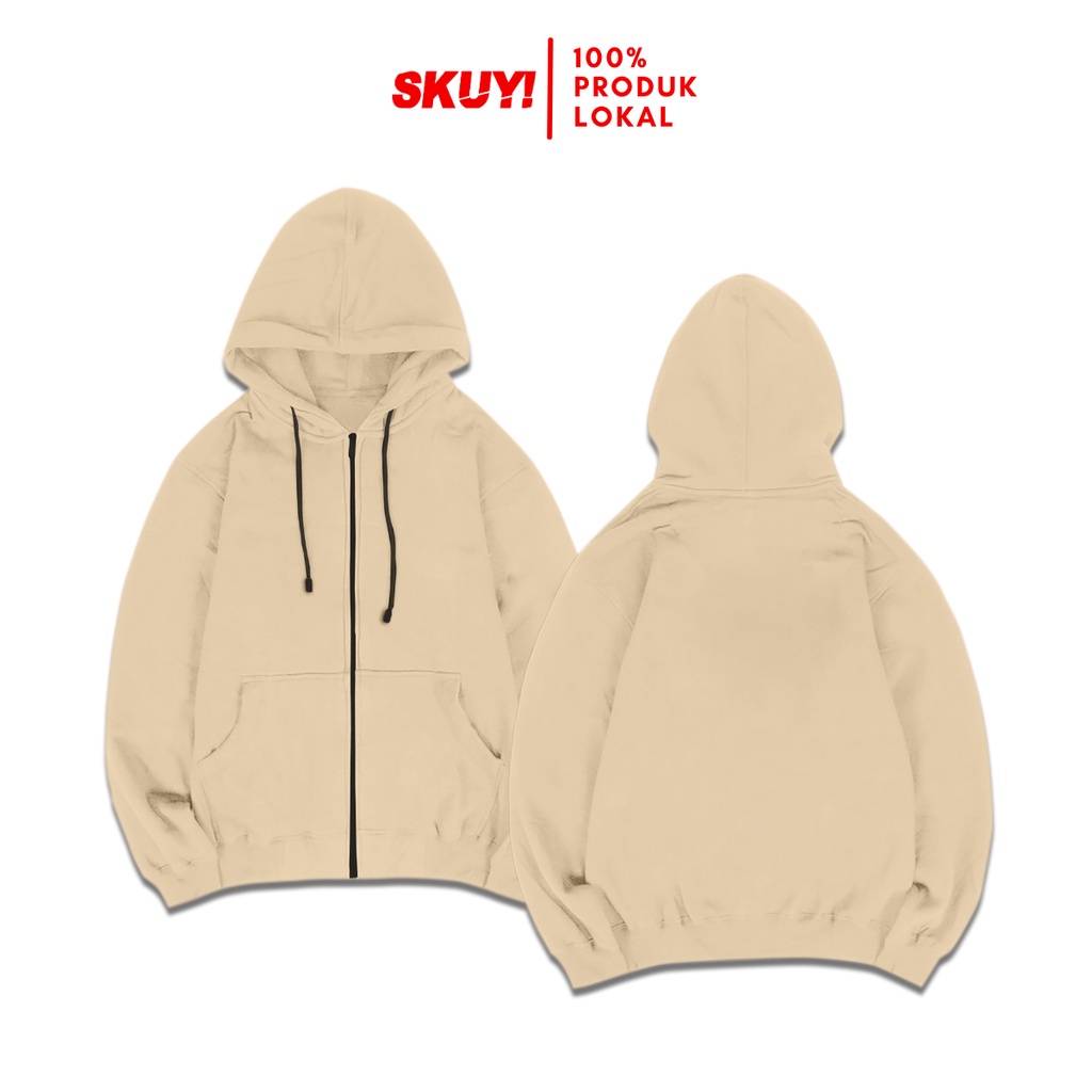 Hoodie Zipper Skuy Beige Polos | Article vol V