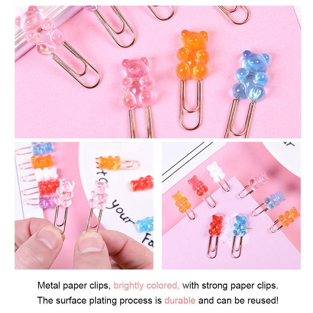 Nanas 20PCS Klip Kertas Perlengkapan Sekolah Organizer Logam Mengikat Klip Stationery Clip Holder