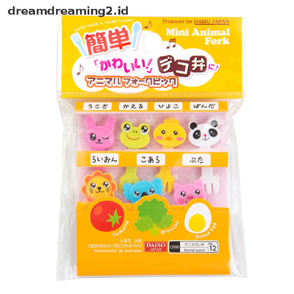 (hot) 1set Animal Kingdom Garpu Buah Kue Dessert Pick Tusuk Gigi Bento Lunches Party//