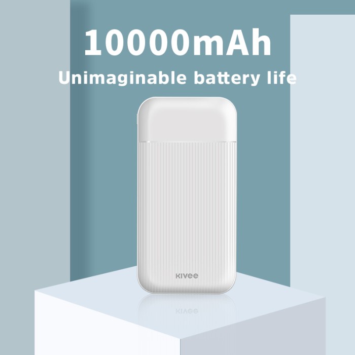 PowerBank Kivee 10000Mah Dual USB Fast Charging Phone PT802 - PT62 Hitam