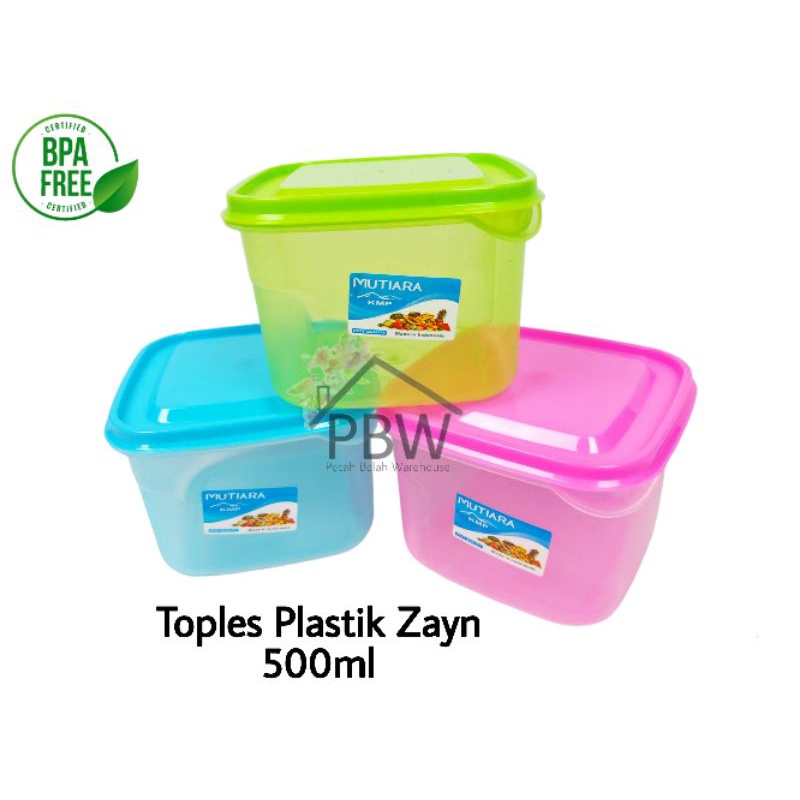 Toples Plastik Murah  500ml / Toples Kue / Toples Plastik Warna Mutiara KMP / Container Zayn