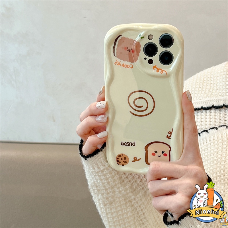 IPHONE Casing Kompatibel Untuk Iphone14 13 12 11 Pro Max X Xr Xs Max8 7 6 6s Plus SE 2020 Ins Kartun Sederhana Casing Ponsel Tahan Guncangan Silikon Halus Bergelombang Bumper Soft Case Cover Pelindung