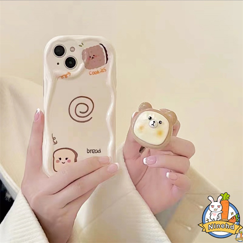 IPHONE Casing Kompatibel Untuk Iphone14 13 12 11 Pro Max X Xr Xs Max8 7 6 6s Plus SE 2020 Ins Kartun Sederhana Casing Ponsel Tahan Guncangan Silikon Halus Bergelombang Bumper Soft Case Cover Pelindung