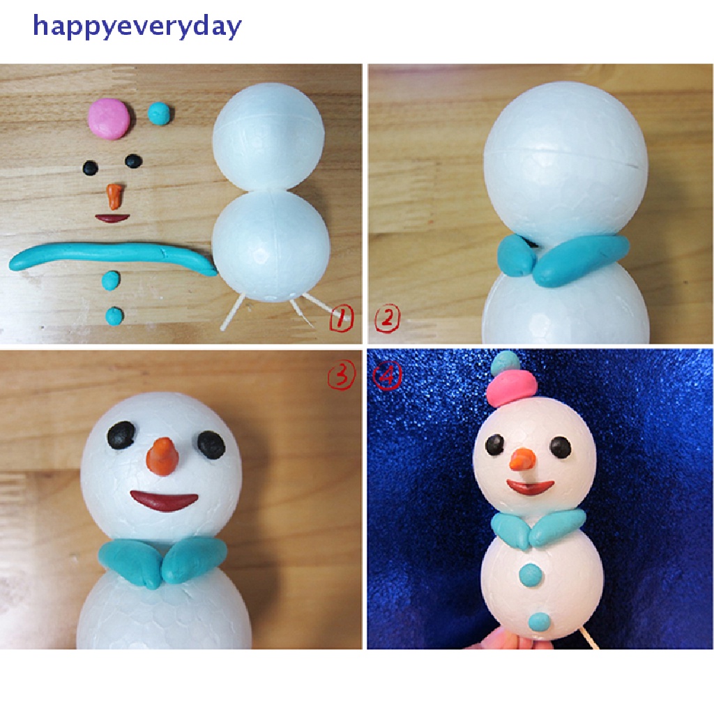 [happy] 10bulat Putih 80mm Polystyrene Foam Ball Modelling Sphere Styrofoam Craft [ID]