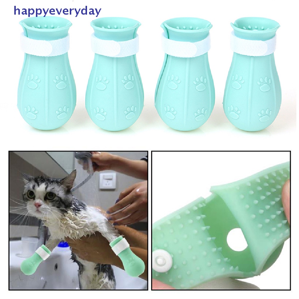 [happy] Penutup Cakar Kucing Anti-big Bath Washing Cat Claw Cover Potong Kuku Penutup Kaki [ID]