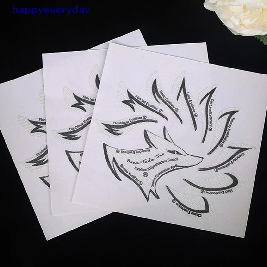 [happy] 48pcs Eyeliner Stencils Stiker Template Makeup Mata Kartu 12gaya Non-Woven [ID]