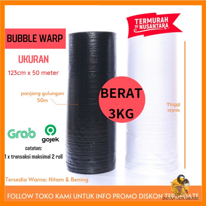 

Bubble Wrap Roll Warna Hitam dan Bening Khusus Pengiriman Instan Kurir