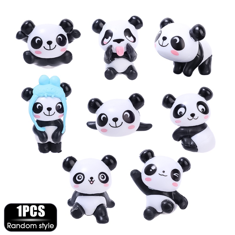 1pc Random Lucu Panda Konsol Tengah Mobil Spion Dashboard Dekorasi DIY Kartun Ornamen Aksesoris Interior Mobil