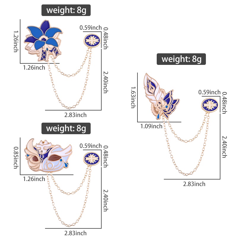 Permainan Genshin Impact Bros Lencana Cosplay Bros Perhiasan Kerah Pin Lencana Aksesoris Hadiah Untuk Penggemar Teman