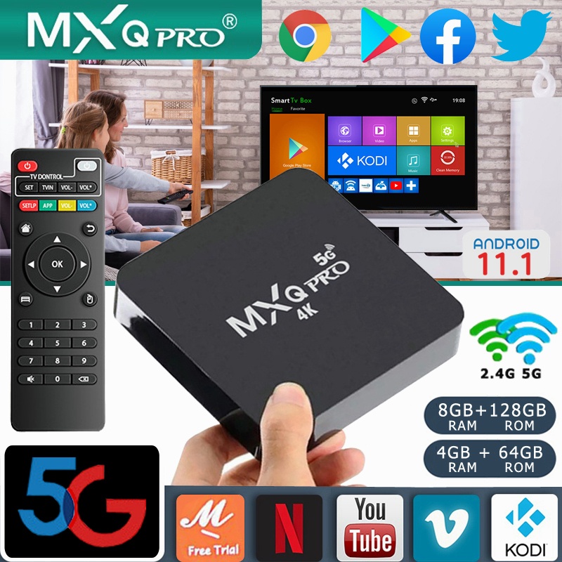 android tv box unlock full root mxq pro 5g ram 4gb 4gb+64gb &amp; 8gb+128gb set top box tv digital 2.4g/5g Wifi 4K 3D matrix Smart TV Box