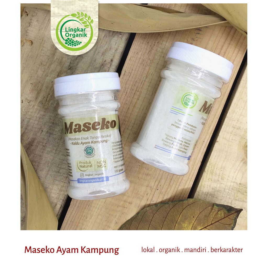 Maseko Kaldu organik BOTOL &amp; REFILL 100gr Non MSG / MASEKO Lingkar Organik Makanan Bumbu Bunda MPASI Bayi Penambah Nafsu Makan