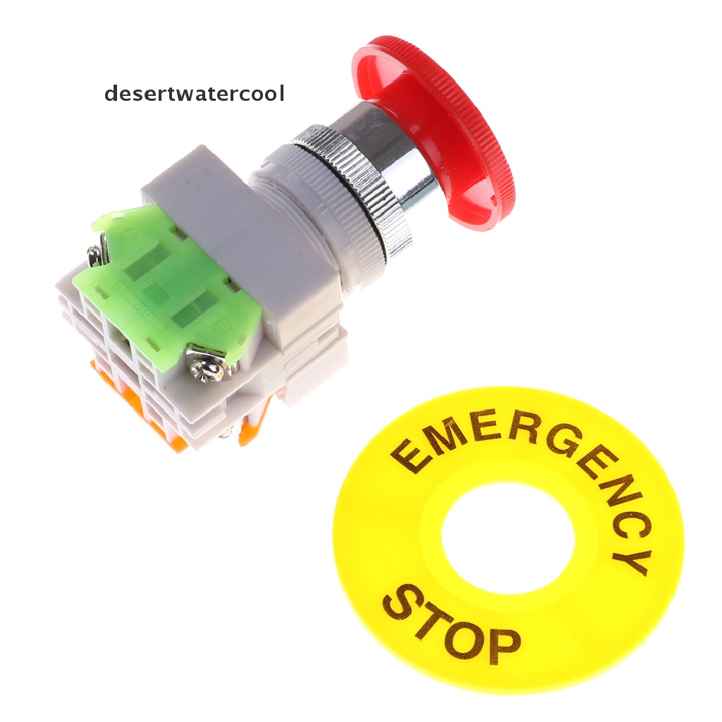 Deid Tutup Jamur Merah 1NO 1NC DPST Emergency Stop Push Button Switch AC 660V 10A Martijn