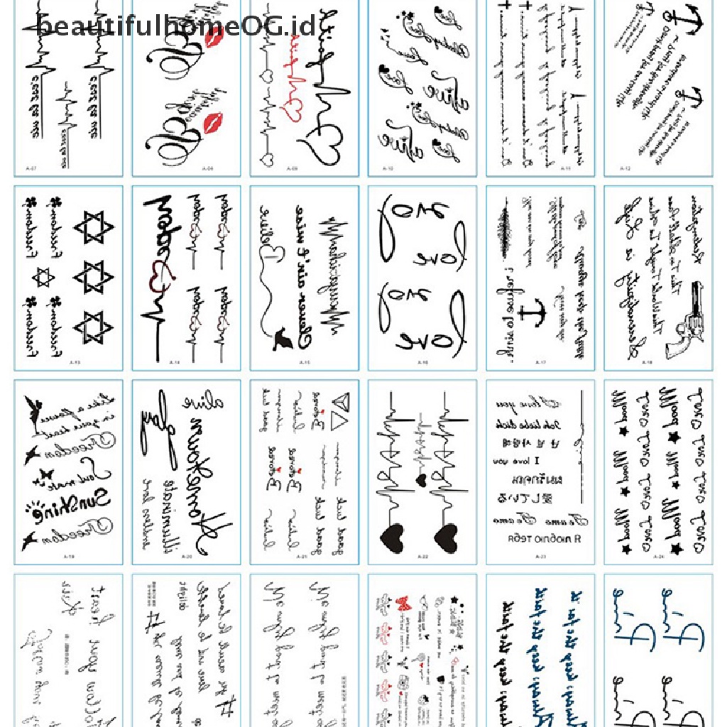 // Kecantikan// 30lembar/Set Stiker Tato Temporer Tahan Air Arm Clavicle Body Art Sticker **