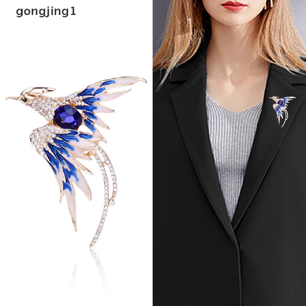 Ggg Kristal Enamel Phoenix Burung Bros Hewan Pin Untuk Wanita Pria Brooch Pin Hadiah ID