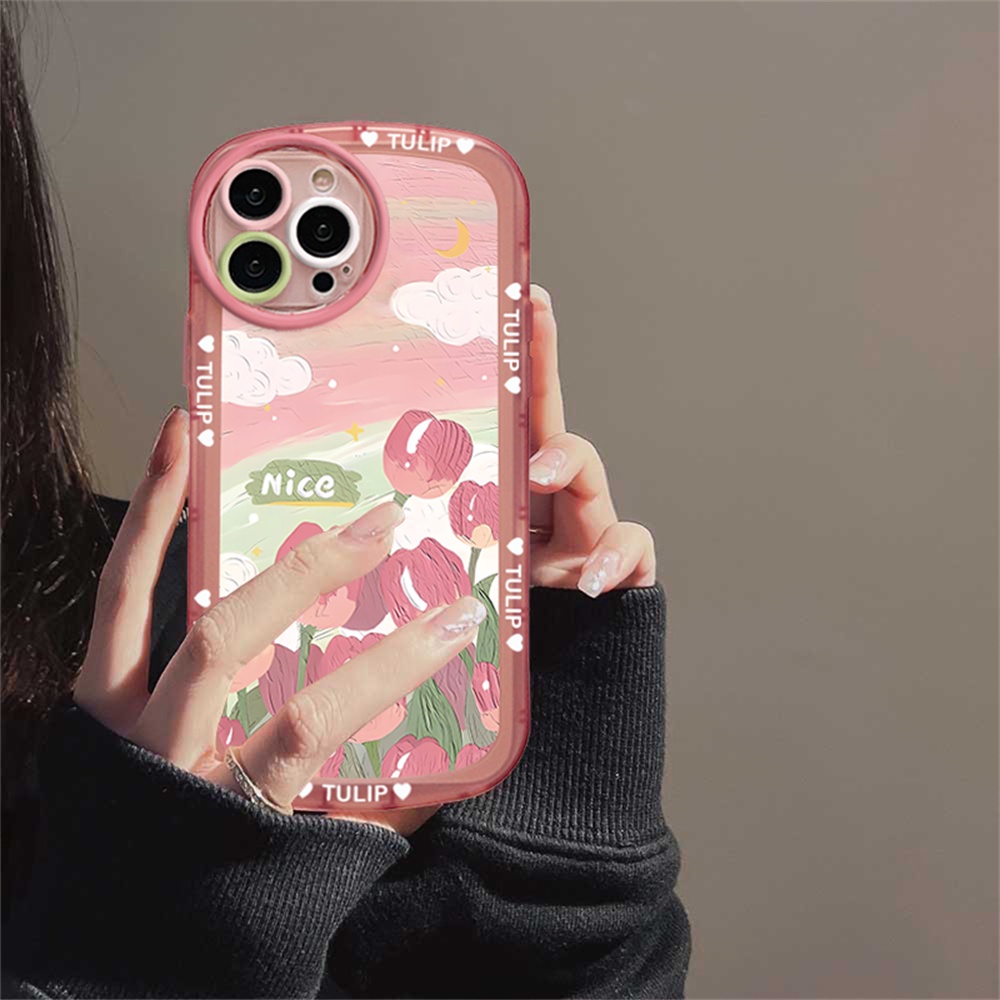 Colorful Tulip Case Redmi Note11 Pro Redmi 10C 10A 9C 9T 9A Note10 5G Note 10S Note9 9S Pro Note8 Pro Note7 Poco M5S M3 X3 Pro NFC Casing Pola Lukisan Minyak Kelinci Indah