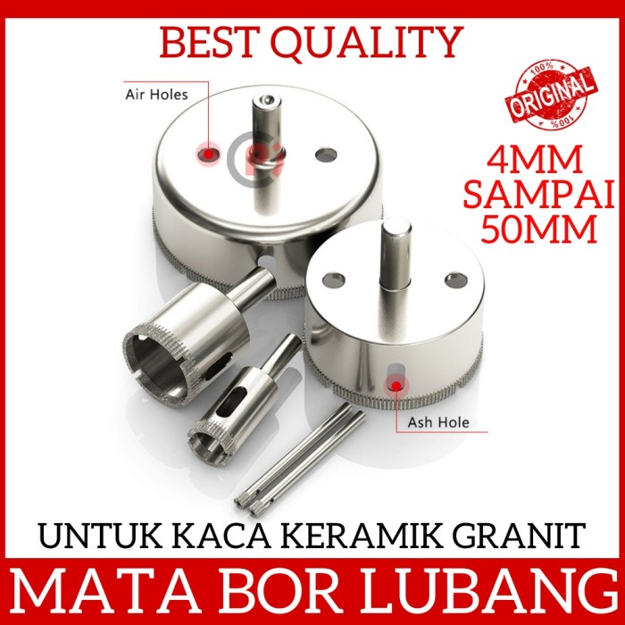 Mata Bor Diamond Hole Saw Untuk Kaca Keramik Granit Ukuran 4mm sd 50mm