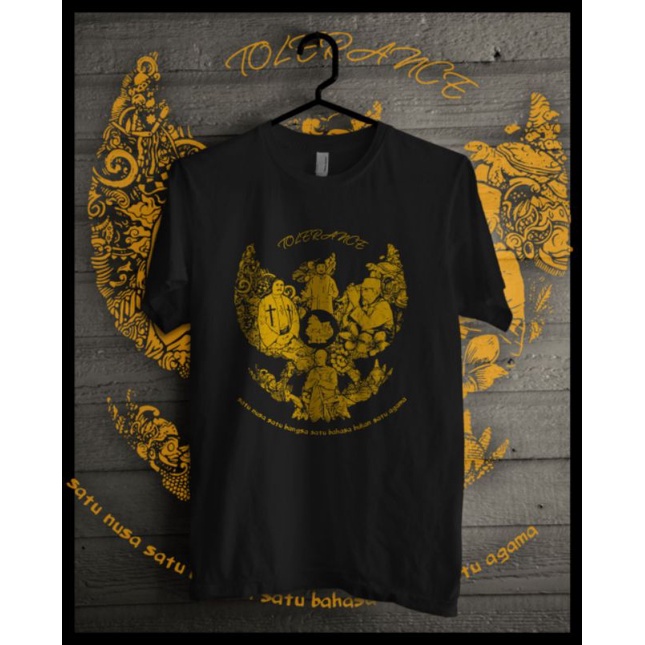 KAOS TOLERANSI A2 GOLD/ABU ABU KAOS DISTRO KAOS PRIA KAOS POLOS KAOS TERLARIS KAOS SANTAI