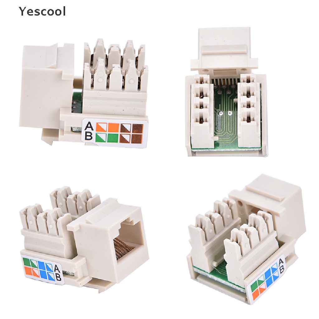 Yescool CAT5 RJ45 Punch Down Keystone Jack CAT5 Jaringan Eterna RJ45 Putih Lot  Baru CAT5 RJ45 Punch Down Keystone Jack CAT5 Network Ethernet RJ45 Putih Lot  Hot Cat5 RJ45 Pukul