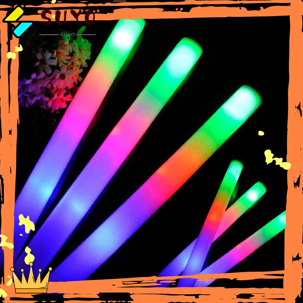 Suyo 1/5pcs Konser Stik Busa LED Kedip Warna-Warni Untuk Festival Pesta Glow in the Dark Cheer Tube