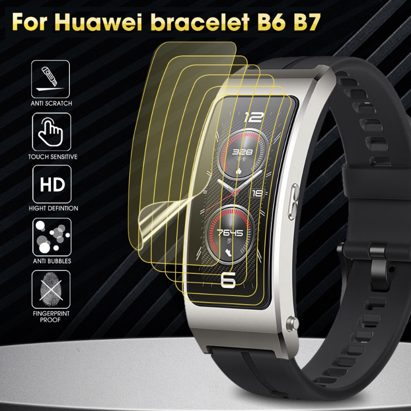 Film Hidrogel Ultra-clear Tahan Debu Smartwatch Hidrofobik Oleofobik Pelindung Layar TPU Untuk Huawei Band6Per7