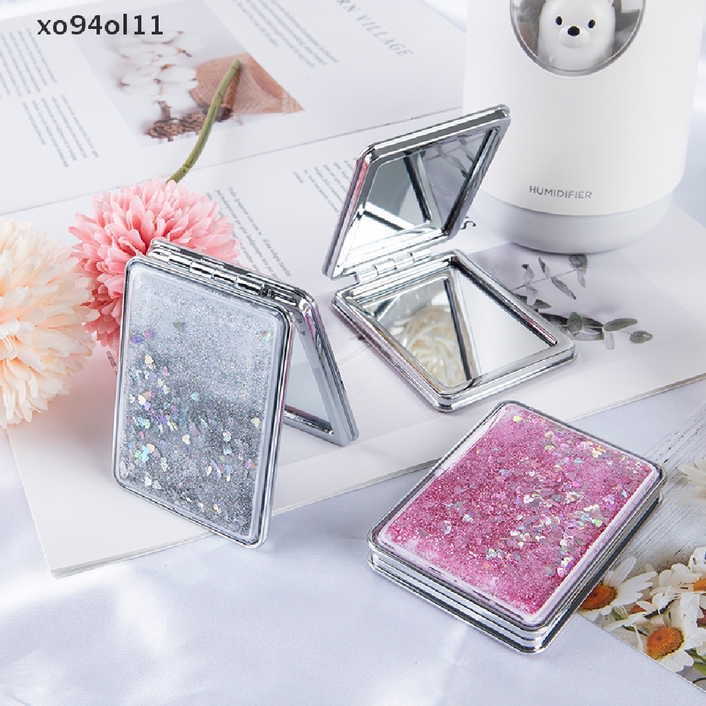 Xo Cermin Rias Saku Mini Cermin Compact Kosmetik Kreatif Dengan Pasir Mengalir OL