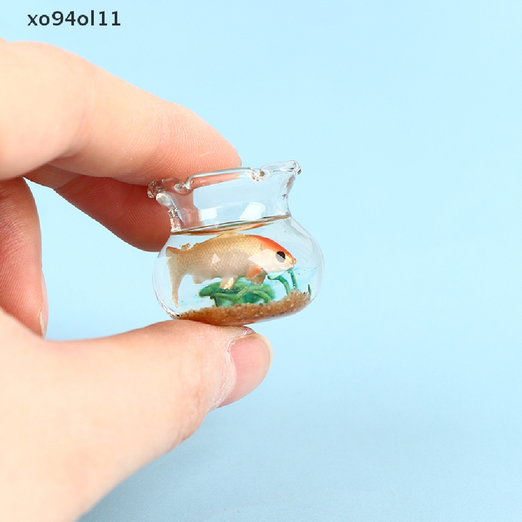 Xo Rumah Boneka Ikan Mini DIY Resin Transparan Ikan Mas s Miniatur Dekor OL