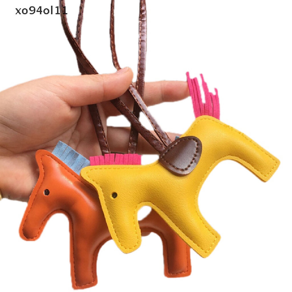 Xo Handmade PU Leather Keyrings Horse Mobil Gantungan Kunci Tas Pesona Liontin Aksesoris OL