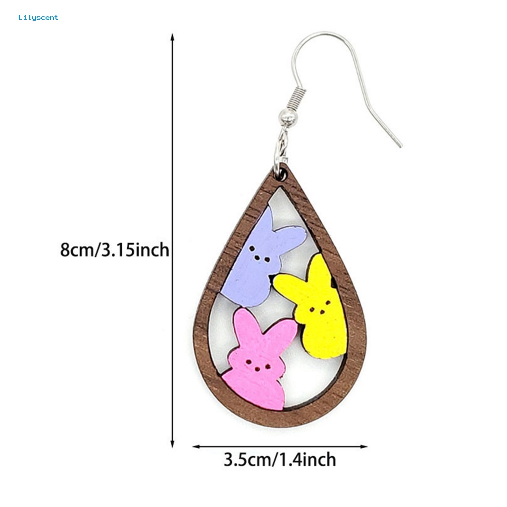 Lilyscent 1pasang Anting Wanita Anti Luntur Untuk Paskah Likeable Bunny Rabbit Hook Earrings Nyaman Dipakai