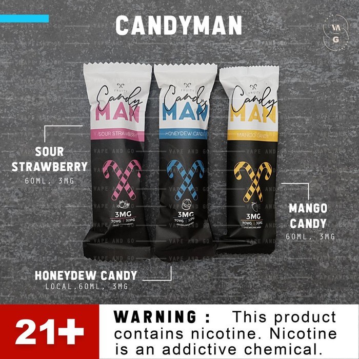 CANDY MAN SERIES 60ML 3MG by CANDYMAN FREEBASE E JUICE AUTHENTIC