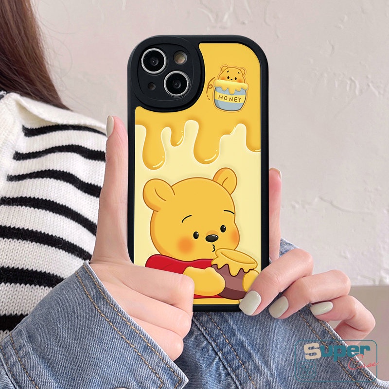 Fashion Kartun Strawberry Bear Manyo Casing Untuk Infinix Smart 5 6 Hot 10T 10s 11s Hot 9 11 10 Play Infinix Note 8 Hot 10 Lite Lucu Winnie The Pooh Pasangan Lembut Tpu Shockporoof Case