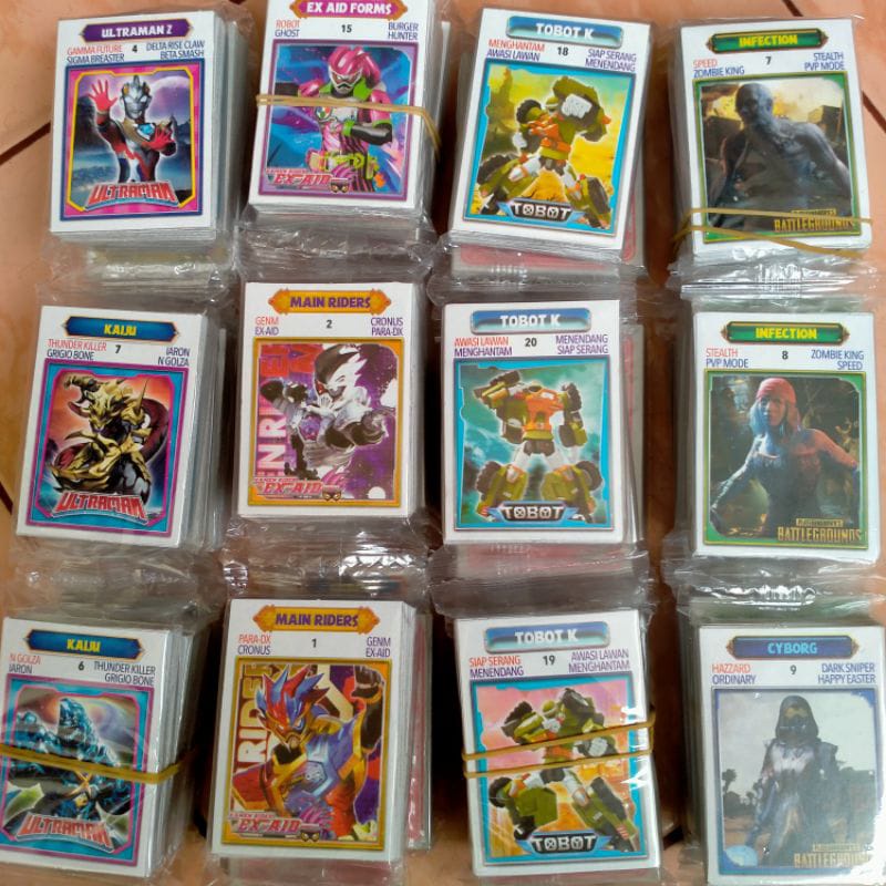 12 PACK MAINAN KARTU KWARTET TRADING CARD GAME / PERMAINAN KARTU VIRAL 1 PACK ISI 32 LEMBAR