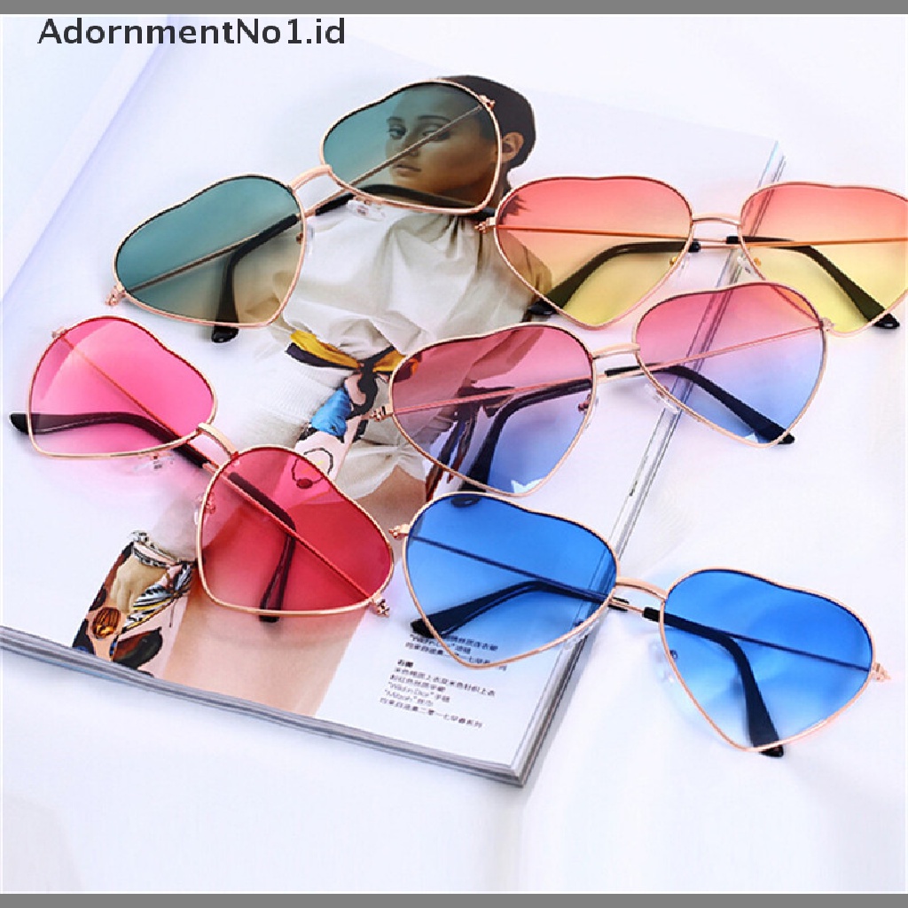 [AdornmentNo1] Kacamata Hitam Bentuk Hati Wanita Gaya Festival Fancy Party Eyewear Glasses [ID]