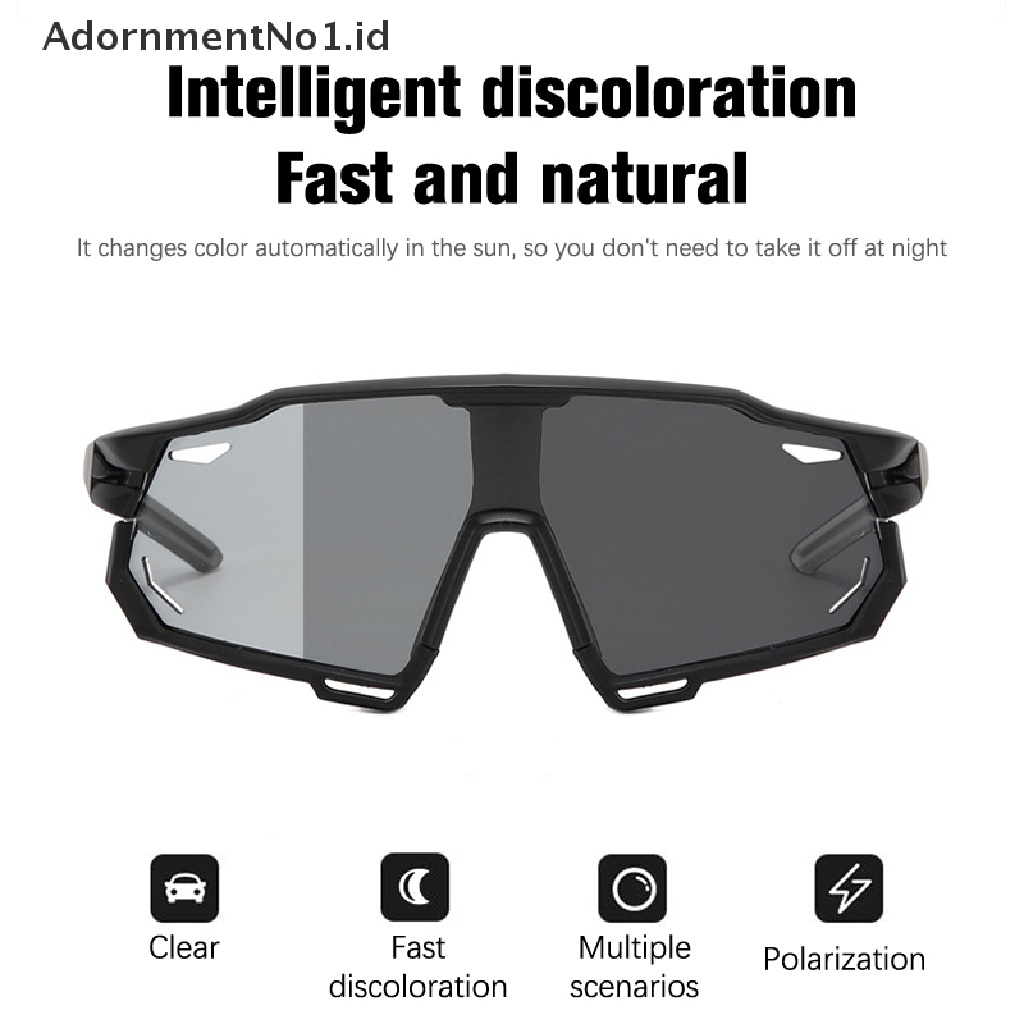 [AdornmentNo1] Kacamata Olahraga Photochromic Bersepeda Kacamata Olahraga Luar Ruangan Sepeda Eyewear MTB Sepeda Sunglasses Riding Goggles [ID]